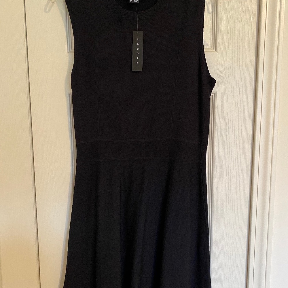 NWT Theory Silk Blend Black Dress Size L